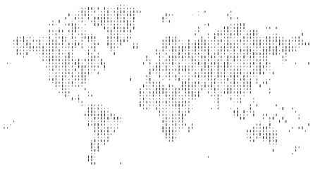World Map Vector Illustration with Circular Halftone Rectangle Vertical Shape Pattern Style © Amirul