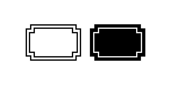 Retro pixel border frame layout for labels and digital banner designs.