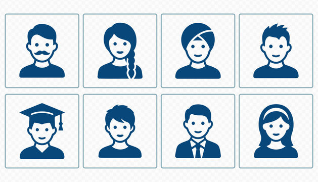 People Face and Character Vector Icon Collection