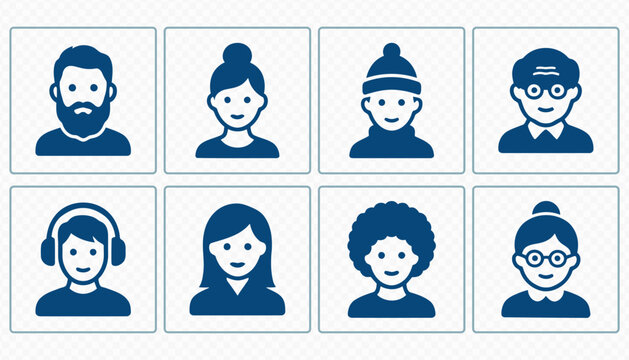 Male and Female People Avatar Icon Collection