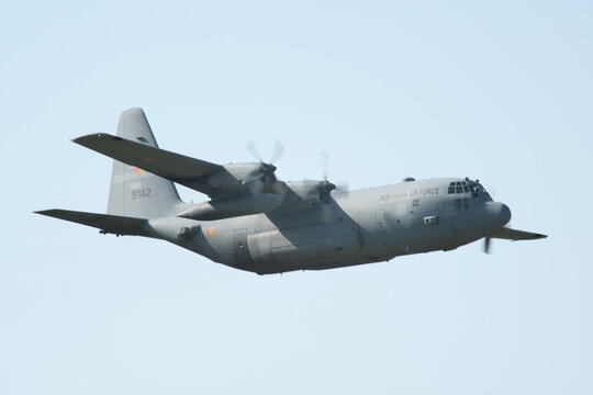 C130H2 Hercules 9142 in Flight