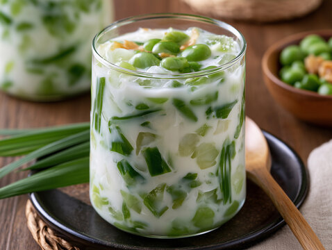 Che dau ha lan dessert with green peas and coconut milk