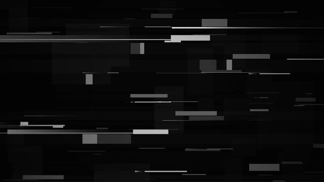 Monochrome Black And White Pixel Sorting Glitch With Horizontal Data Bleed Effect