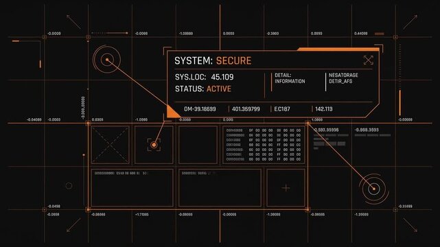 Minimalist technical text callout animation