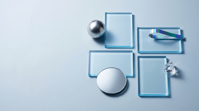 Frosty blue material swatches for beauty product design