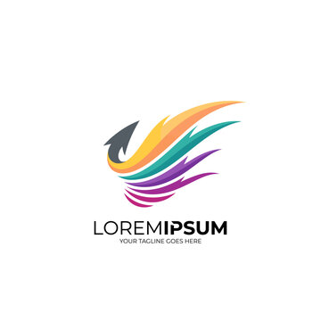 This logo consists of fluid, colorful wave shapes, symbolizing creativity, innovation, and progress, perfect for branding that seeks to inspire movement and change.