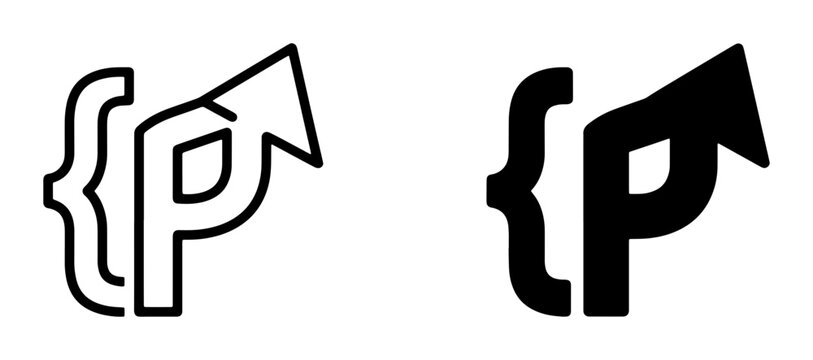 Open source code icon, glyph for web development