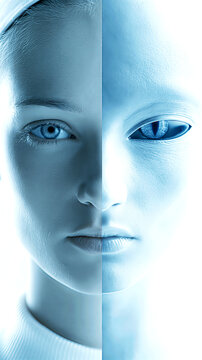 Half Human Half Alien Woman with Mutated Blue Eye