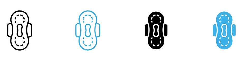 Feminine Hygiene Pad Icon Ideal for Women's Health and Sanitary Products. Thin line customizable illustration. Contour symbol. Vector isolated outline drawing. Editable stroke © Lovely