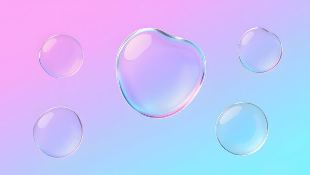 Irregular transparent circles on a gradient background