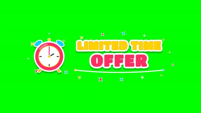 Limited time offer promotional badge with alarm clock animation