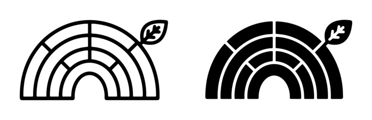 Fototapeta premium Rainbow leaf icon, solid for nature and environment