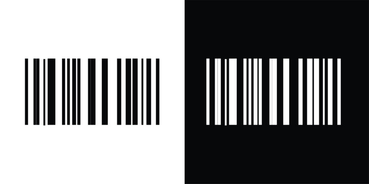 Fake Barcode icon. Realistic bar code symbols. scanning product Data identification logistics and automated checkout systems