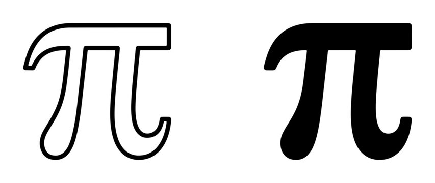 Pi symbol outline and solid for math logo