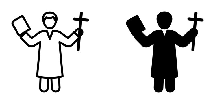 Priest icon glyph for church or religion logo