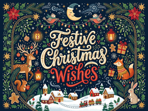 Christmas illustration co&hellip; concept illustration with colorful elements for creative decoration and seasonal celebration isolated background
