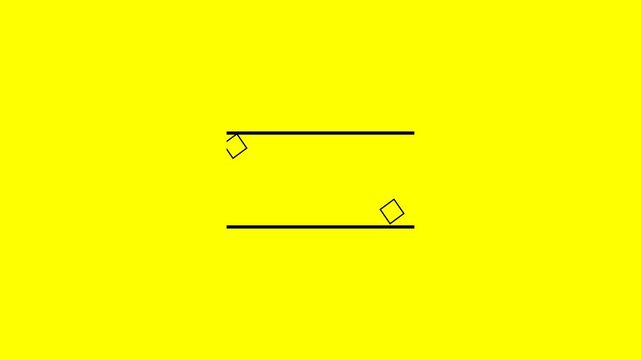 Black numbers and lines on a solid yellow background