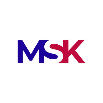 MSK monogram logo in American flag colors with the letter S formed in negative space, creating a bold identity for American businesses, organizations, and professional brands.