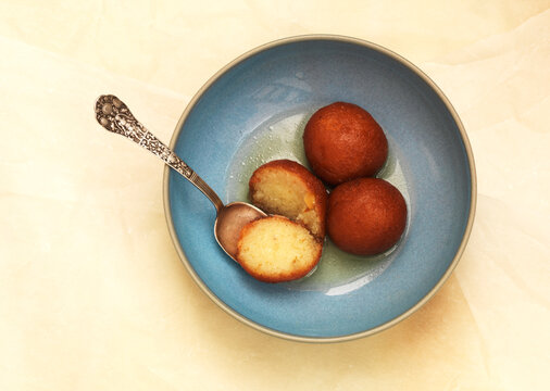 Gulab Jamun Deep fried dough balls in syrup indian dessert
