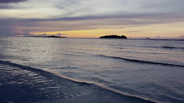 Scenic Sunset Over Ocean Horizon