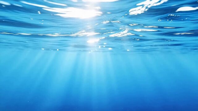 Underwater view of sunlight penetration