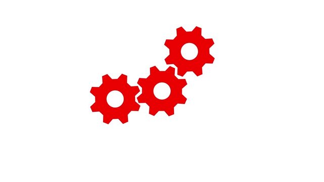 Cogwheel gear spinning around animation. cog wheel icon turning animated background. Motion graphics of teamwork concept.