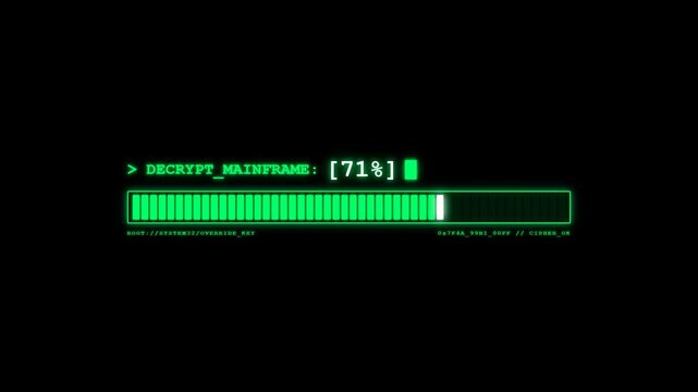 Matrix Green animated progress bar graphic for motion design and video