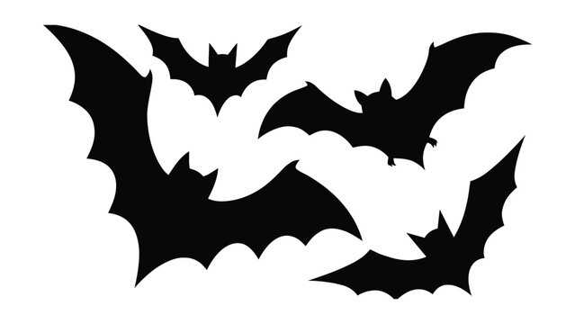 Bats flapping their wings on halloween, Flying Bat, Night Creature, Spooky Theme.