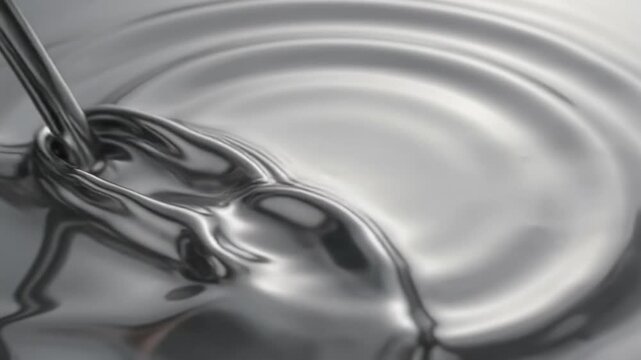 Molten silver metal liquid texture with ripples and waves background