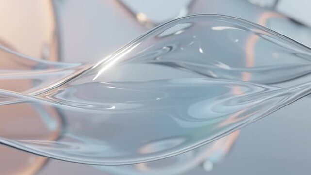 Abstract Transparent Liquid Flowing Wave Fluid Motion