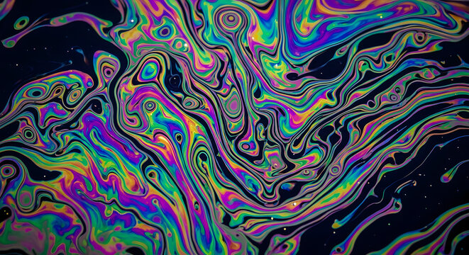 Mesmerizing Iridescent Oil Slick Pattern