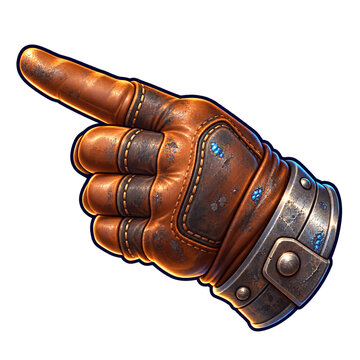 Miner finger pointer hand for UI mobile games