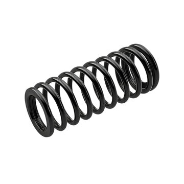 Black Steel Compression Coil Spring Heavy Duty Mechanical Component Isolated on White Background PNG transparent 