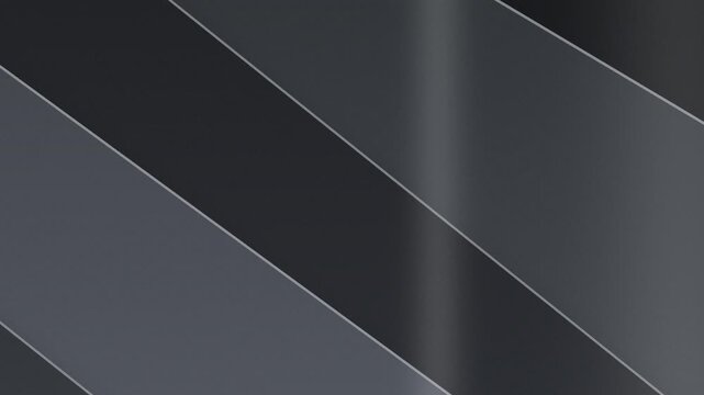 Sfondo di pannelli diagonali a strati nero carbone in loop continuo