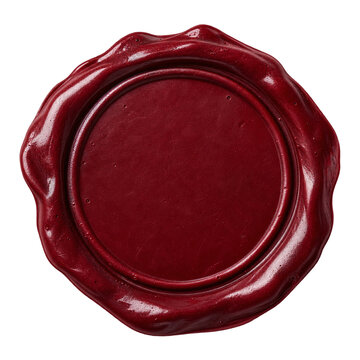 Blank burgundy wax seal with irregular handmade edge