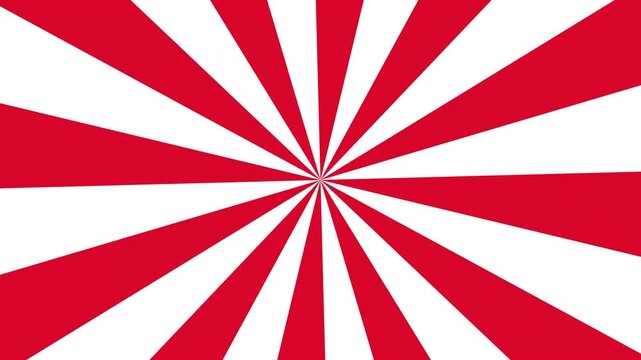 Vibrant Red And White Sunburst Pattern Featuring Radial Beams Spreading From A Central Point Creating An Energetic Atmosphere Suitable For Promotional Displays Or Dynamic Designs For Diverse