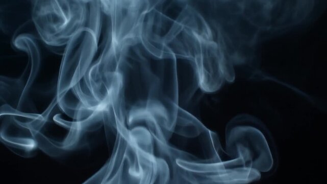 Ethereal wisps of translucent vapor swirl and drift gracefully against a deep, shadowy expanse, creating a captivating visual tapestry of movement and ephemeral beauty