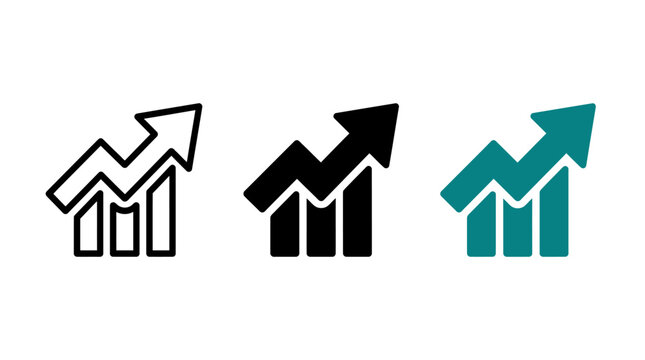 Competitive advantage chart icon vector illustration growth business graph symbol