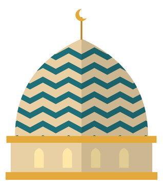 Mamluk style carved chevron dome isolated flat vector