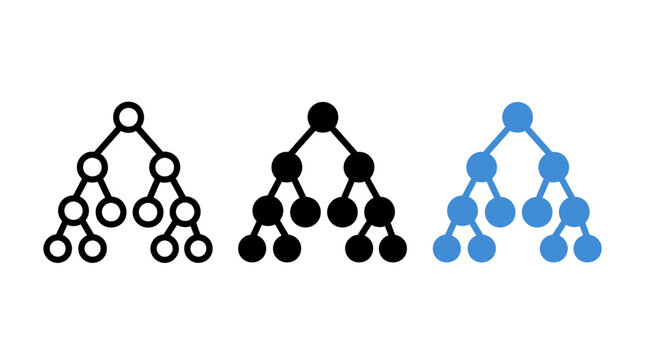 Set of decision tree icons featuring hierarchical flow charts for business logic