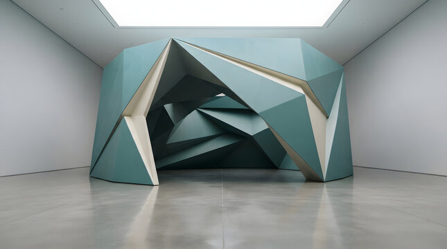 Parametric Modular Layered Facet Abstract 3D Architecture Render