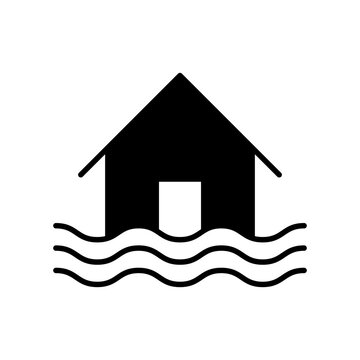 Flood house icon vector