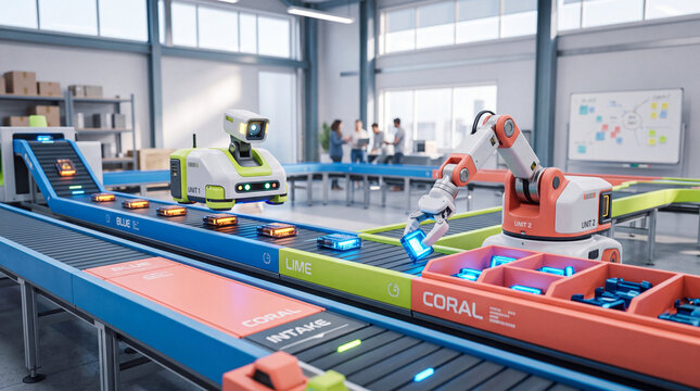 Collaborative robotics on a conveyor line