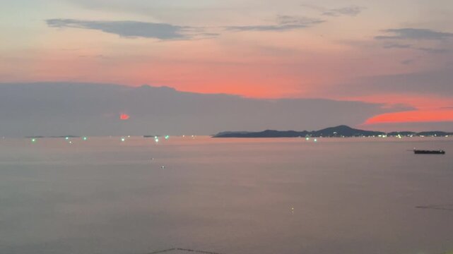 A magical sunset over the Gulf of Thailand in Pattaya.