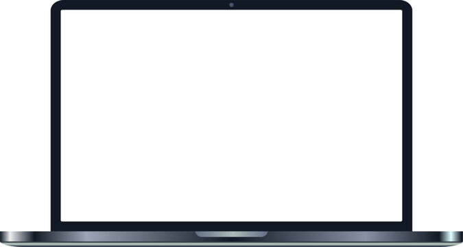 Laptop mockup with blank screen. Computer template. Digital display for website, app and business content