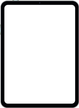 Tablet mockup with blank screen. Digital device template. Touchscreen display for website and app content