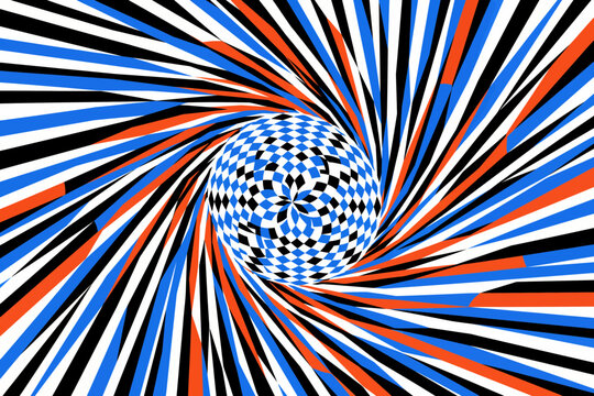 Vibrant Abstract Geometric Swirl Pattern Design With Bold Colors