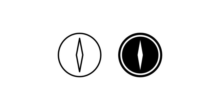 Navigation compass needle icons for outdoor orientation and travel apps.