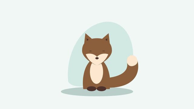 Cute minimalist illustration of a sitting fox