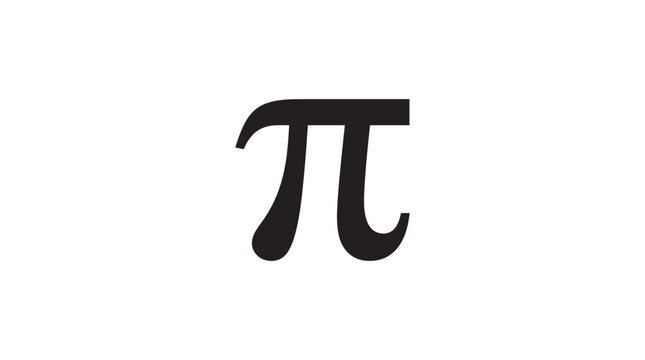 Pi symbol graphic in black silhouette mathematics
